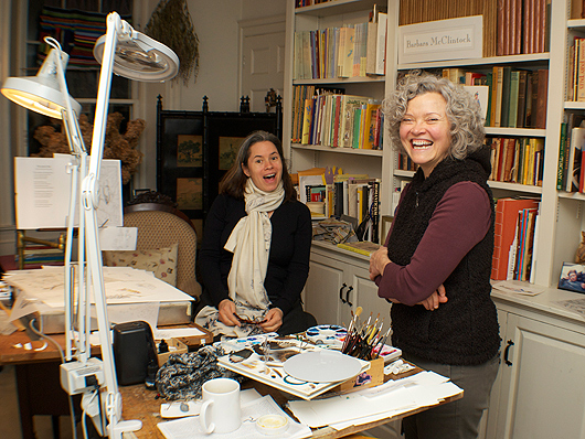 Barbara McClintock and Natalie Merchant in the studio