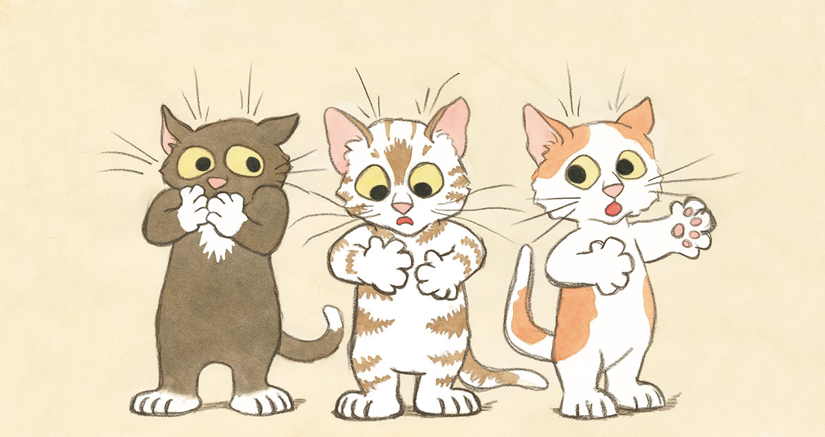 illustration from Barbara's book, Three Little Kittens